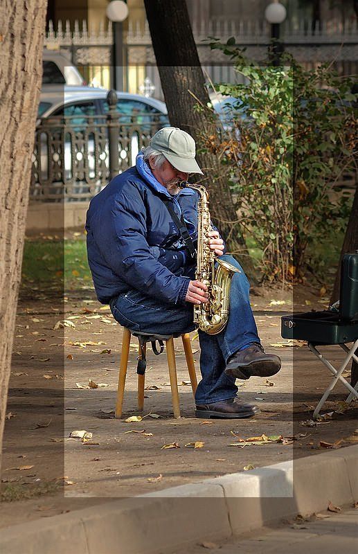 улица,  музыкант, осень Осеннее настроение фото превью