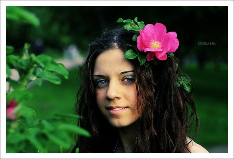Настя, sn0w, портрет, девушка, дикая, роза .wild rose фото превью