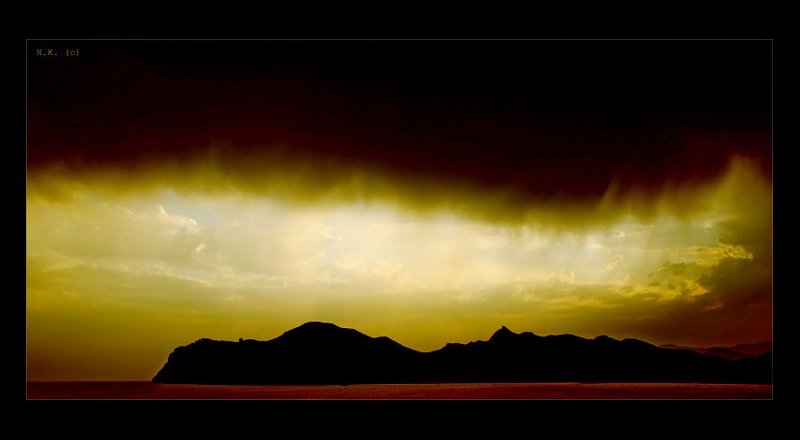 коктебель, гроза, шторм, тучи, черное небо Гроза фото превью