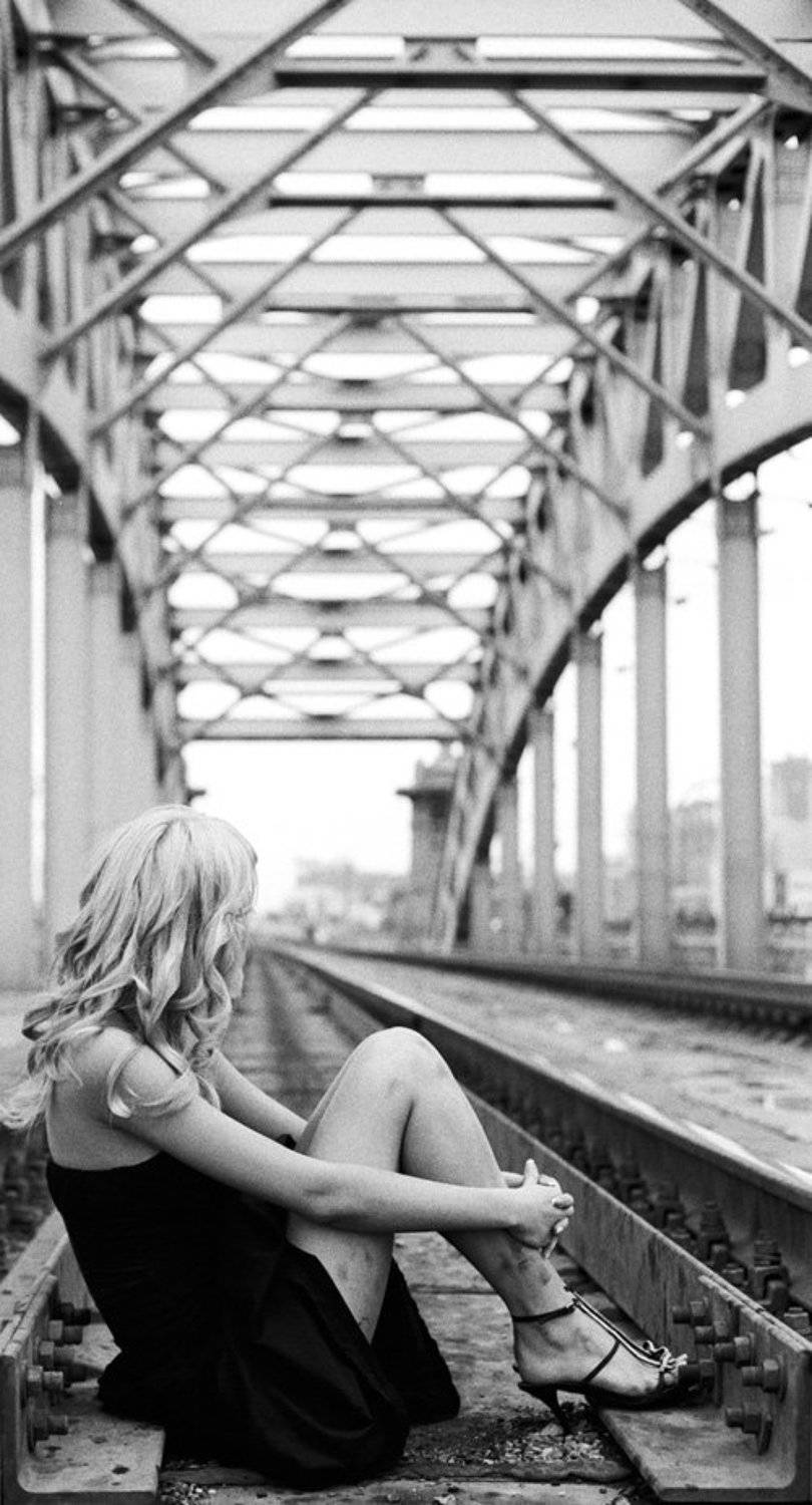 Люба, Ilford, железная дорога, девушка, ч/б, KashmirrR, KashmirrR
