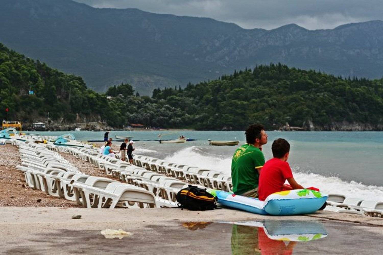 море, шторм,  люди, небо, черногория, takachi, takachi