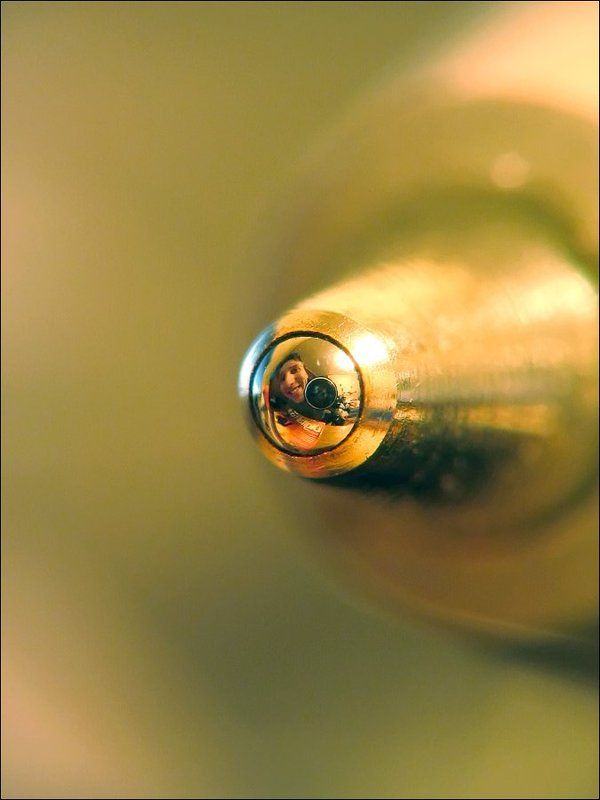 Автопортрет, шарик, стержень, авторучка, макро, macro Автопортрет в шарике стержня авторучки фото превью