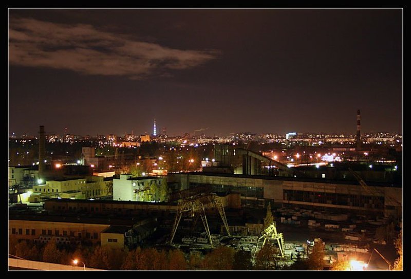 питер, вид из окна, ночь Вид из окна фото превью