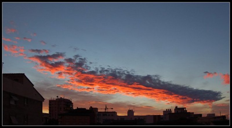 закат, небо, город, цвет, облака закат как закат фото превью