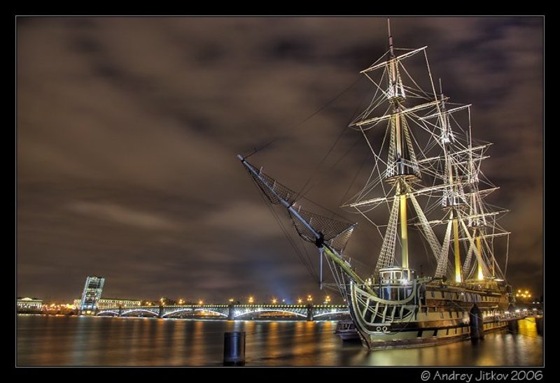питер, ночь, корабль, нева, photohunter Ghost ship.. фото превью