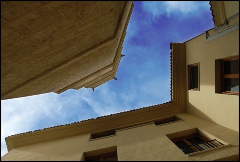 небо, город, башня, castellon, spain, испания, архитектура вверх фото превью