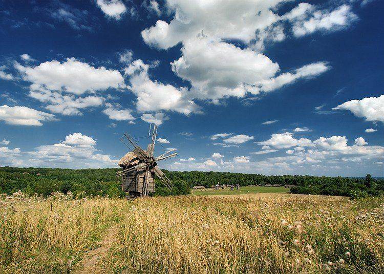 мельница, осень,  пейзаж, Марк Пономаренко