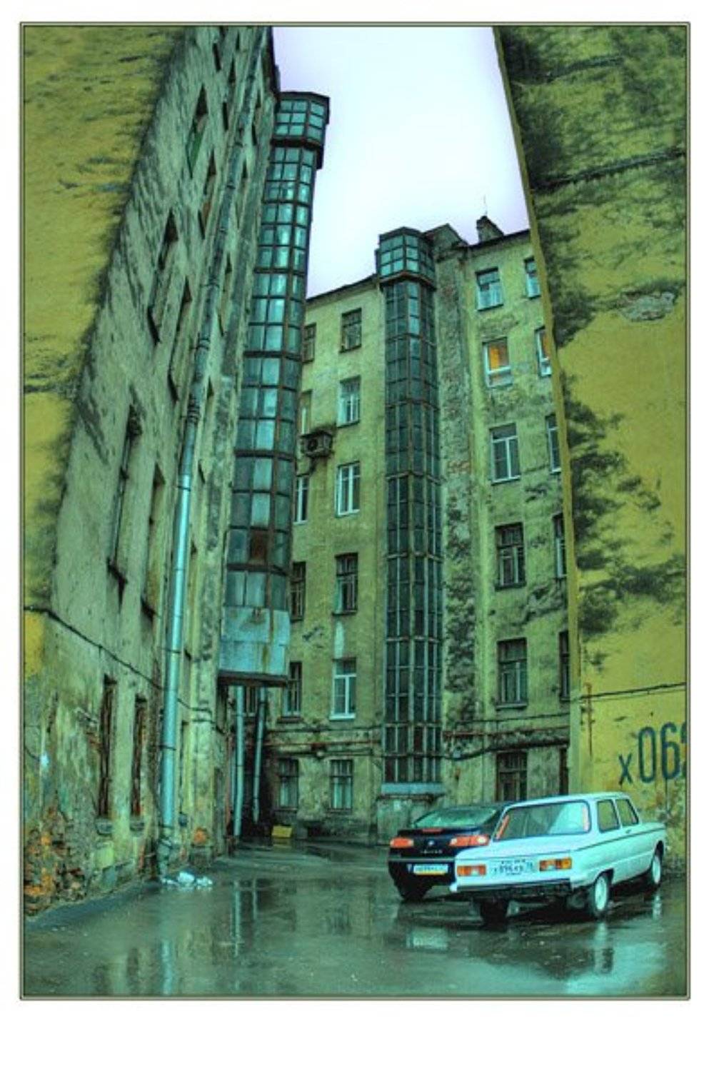 Двор, утро, город, Вячеслав Архипов