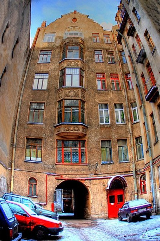 город, вечер, двор Двор #E фото превью