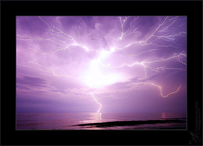 свет, молния, море, дерево, шторм \