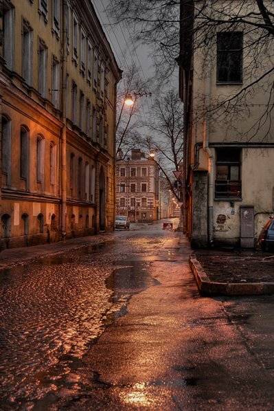 Утро, улица, дождь, рассвет, Вячеслав Архипов