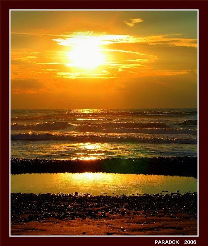 море,горизонт,волны,закат,цвета,солнце,PARADOX Золотой горизонт фото превью