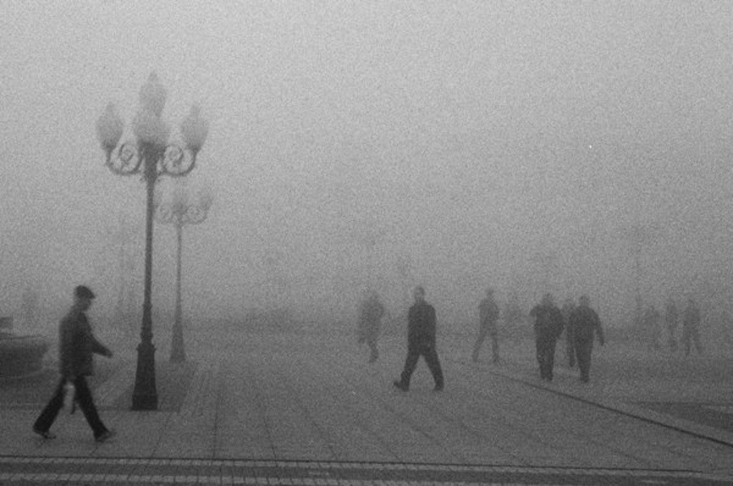 город, утро, туман, Юрий Коряковский