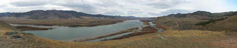 Панорама, Селенга, Бурятия Осень в долине р.Селенги фото превью