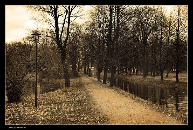 фонарь, дорога, парк Про фонарь и дорогу фото превью