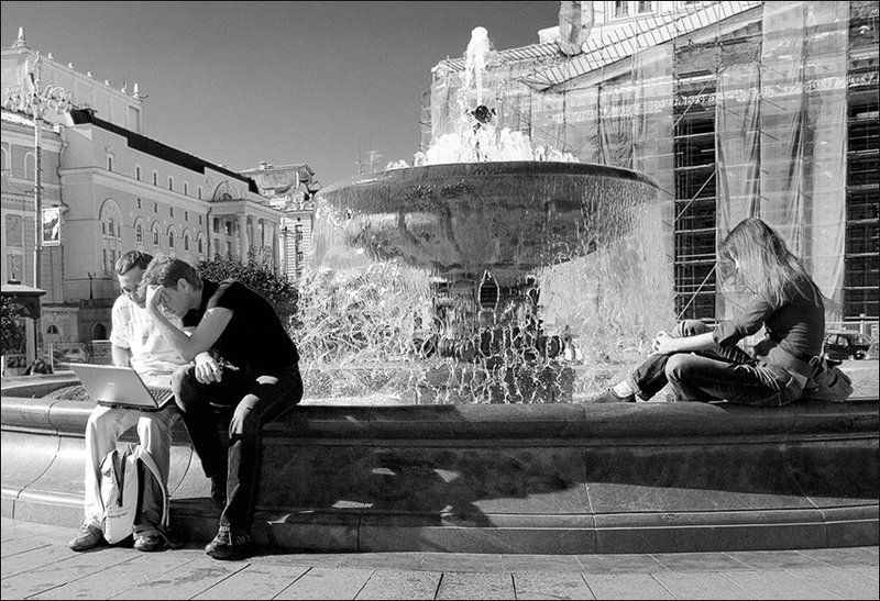 Москва, город, лето, фонтан, Большой Театр, mju Доминантная виртульность фото превью