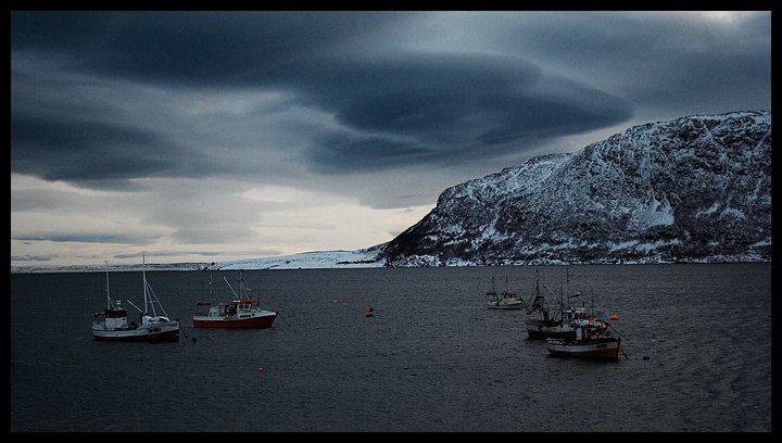 корабли, океан, горы, норвегия, нордкап, заполярье, ночь, Nidhogg