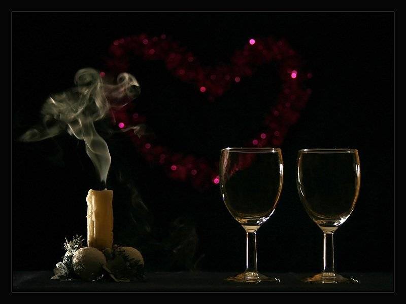 свеча, бокалы, Георгий