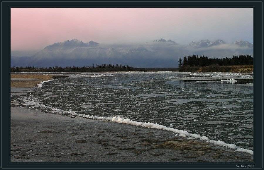 Бурятия,Тункинская, долина,река,Иркут,Поздняя,осень,снег,лед,горы, Игорь Глушко