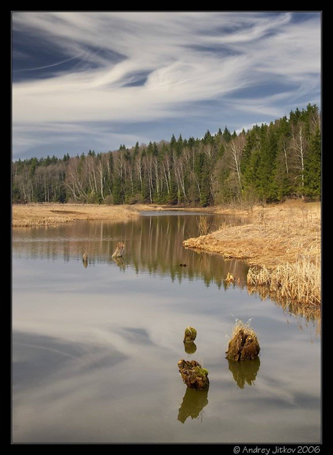 подмосковье, ворсино, весна, апрель, река, лес, небо, photohunter, Андрей Житков