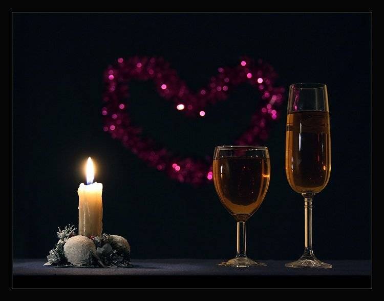 свеча, вино, бокалы, Георгий
