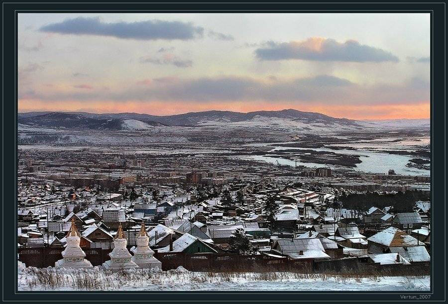 улан-удэ,бурятия,долина,горы,закат,зима, Игорь Глушко