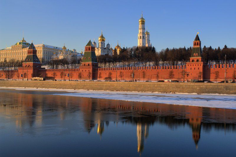 Москва, кремль, река, зима, отражение О кремле, речке, красоте и банальности фото превью