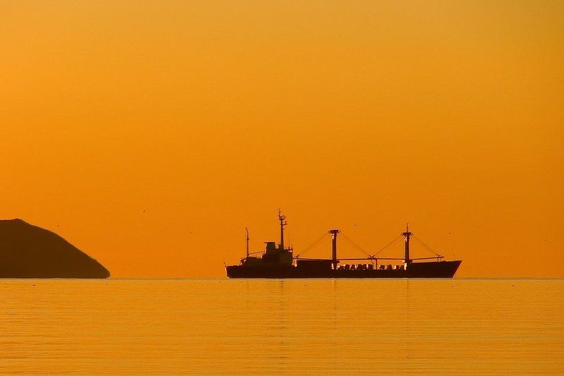 Магадан, Нагаево, закат Апельсиновый закат фото превью