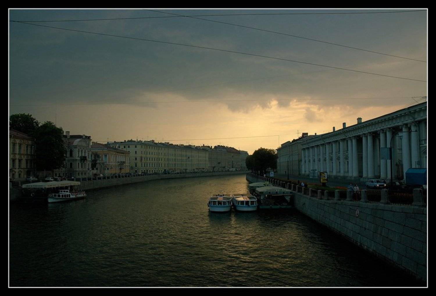 питер, вода, город, лодки, тучи, Капустин Николай