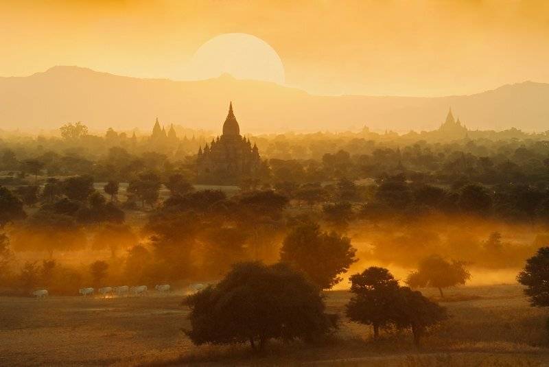 баган,бирма,закат, fotomafia