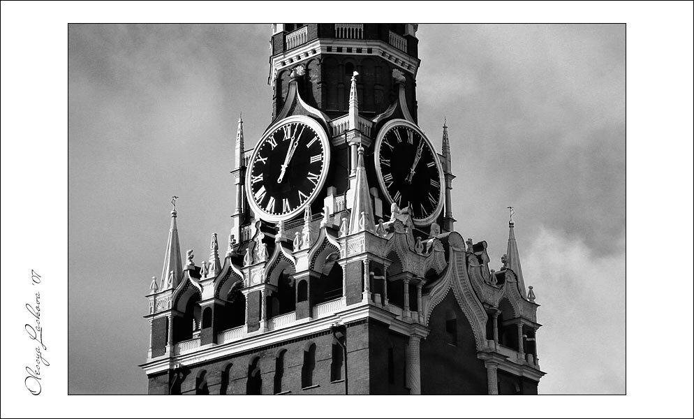 Кремль, Москва, Спасская башня, часы, Олеся Ласкова