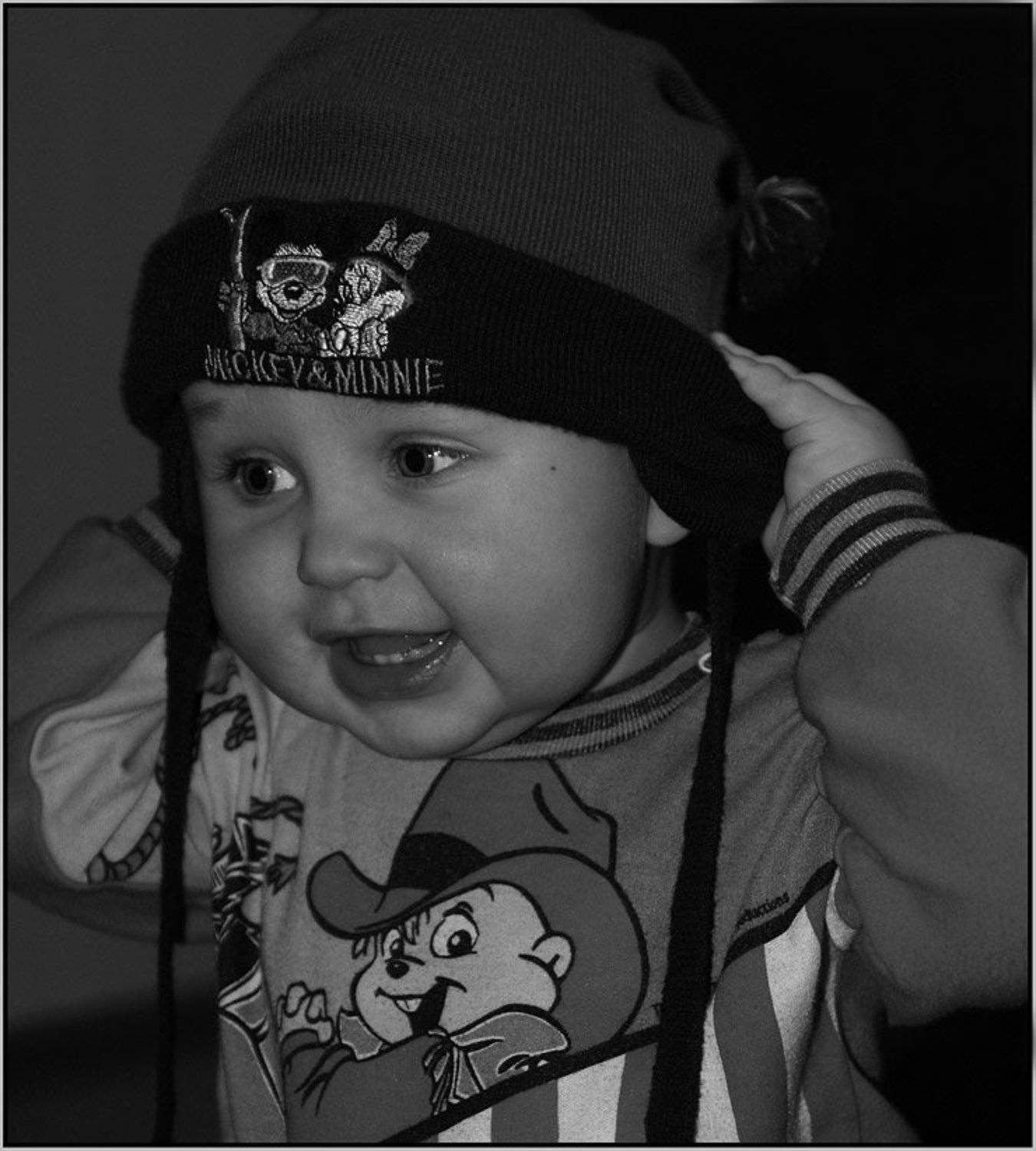 ребенок, шапка, ч.б, Мария