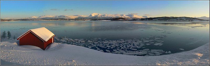 Норвегия,горы,фьорд,зима Норвежский пейзаж фото превью