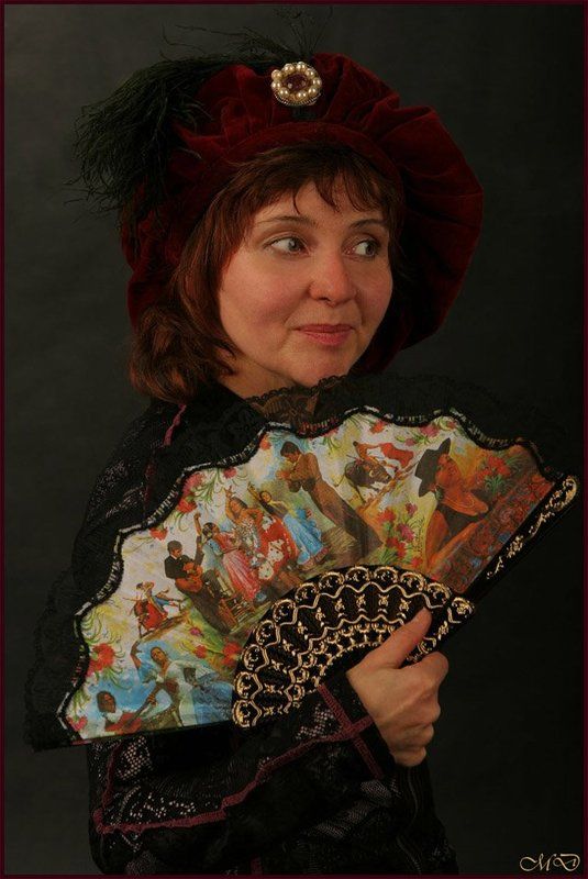 женщина,веер,шляпа,портрет Жизнь - театр фото превью