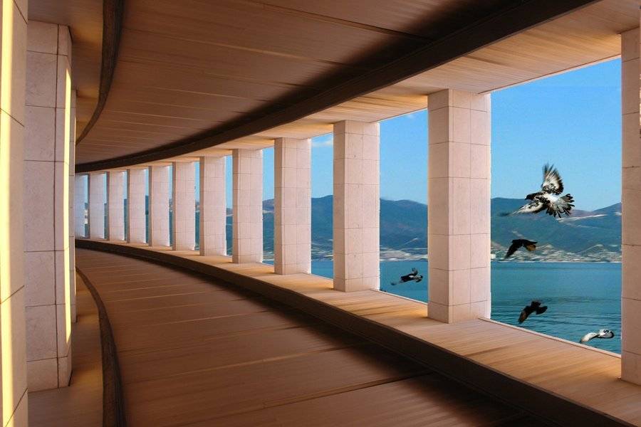 Дирижабль, море, голуби, фантазия, senjor