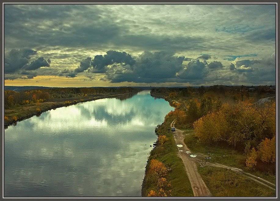 осень , река , облака, Алексей