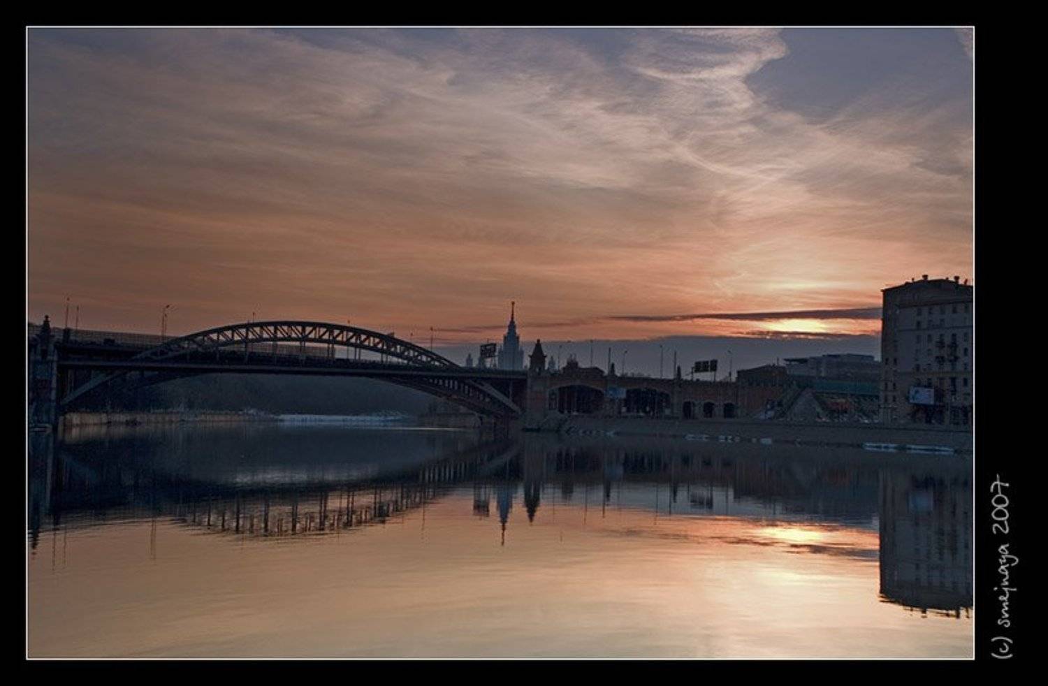 Москва, город, закат, набарежная, смеж