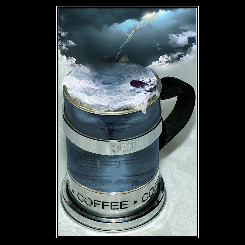 море, стакан, коллаж Буря в стакане фото превью