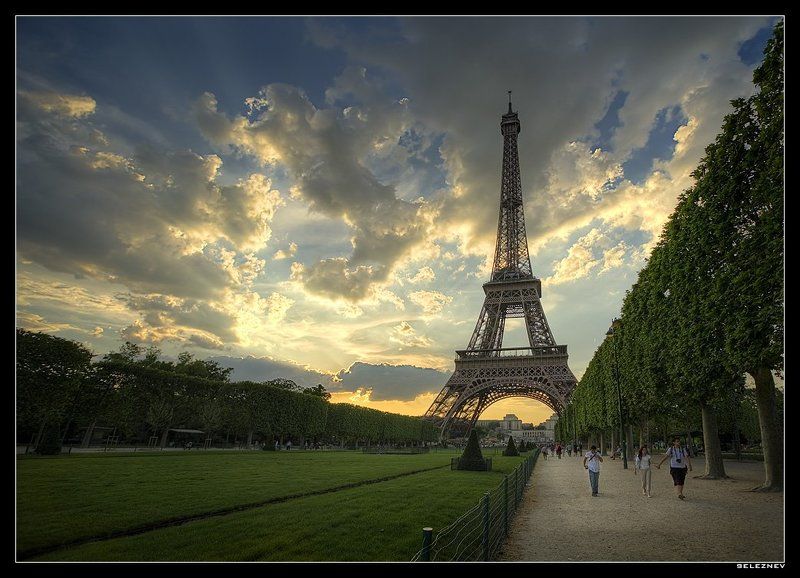 париж закат от эйфеля фото превью