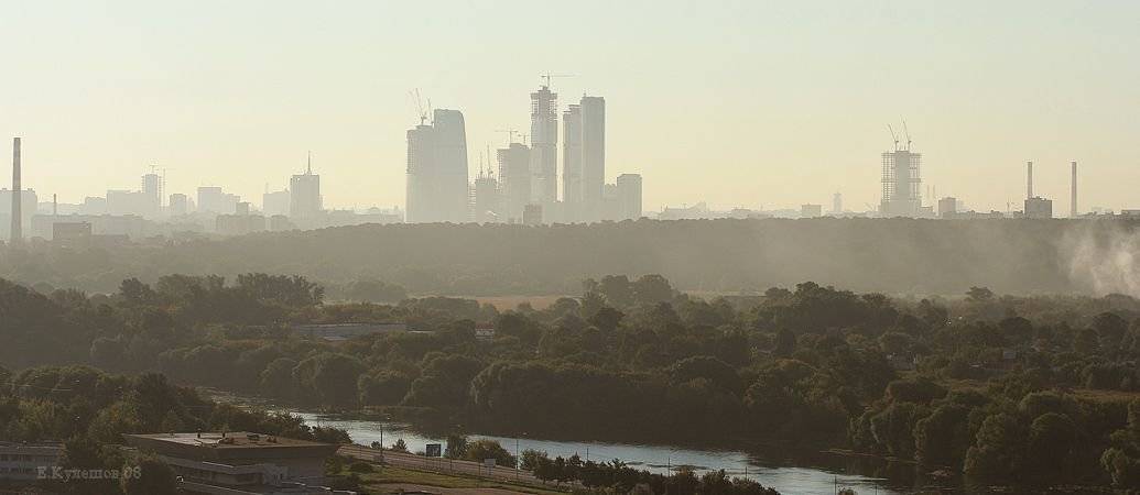 город,купола,москва,сити,туман, восход,кулешов, Кулешов Евгений