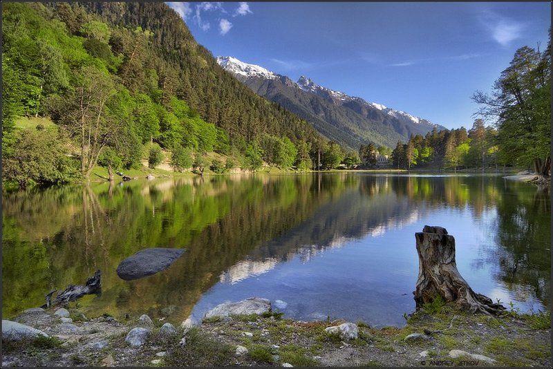 кавказ, горы, озеро, пейзаж, черное Озеро Черное фото превью
