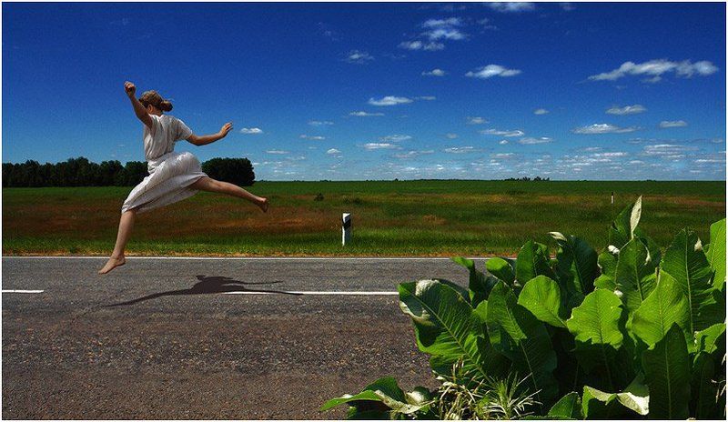 лето дорога девочка движение полет летать! фото превью