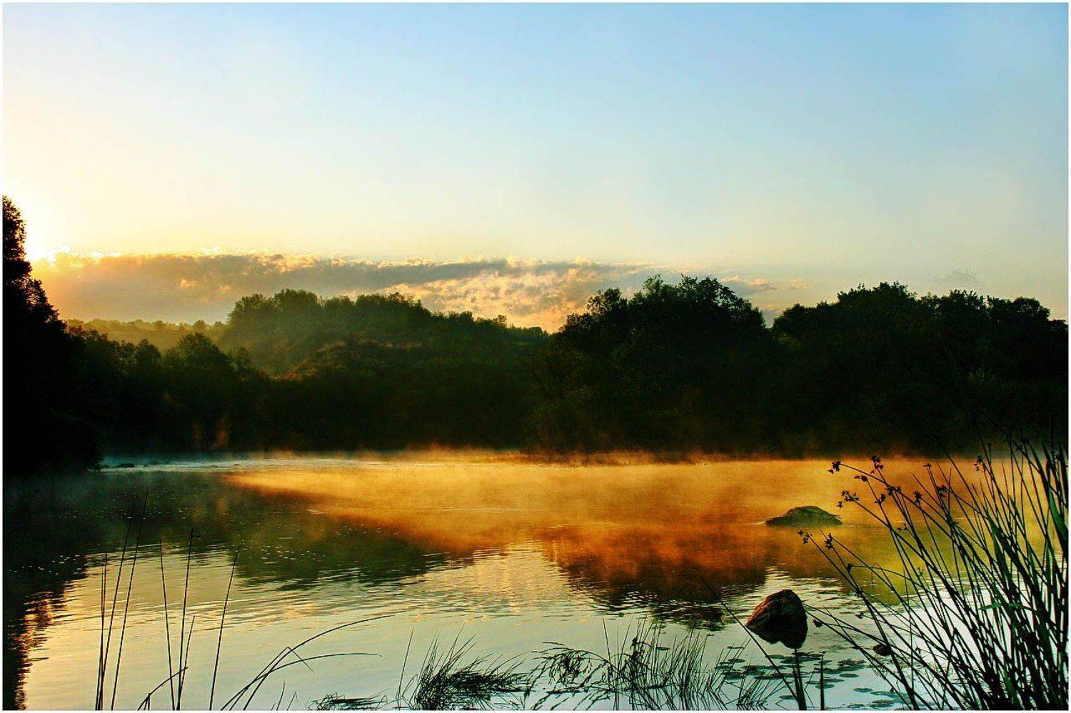 пейзаж, природа, река, Александр Батурский