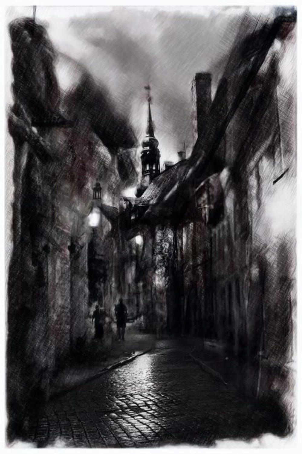 tallinn, old, city, vintage, photo,  art, estonia, dark, architecture, night, Sema