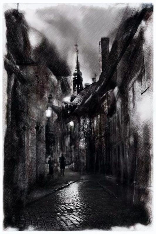 tallinn, old, city, vintage, photo,  art, estonia, dark, architecture, night Vana Tallinn фото превью