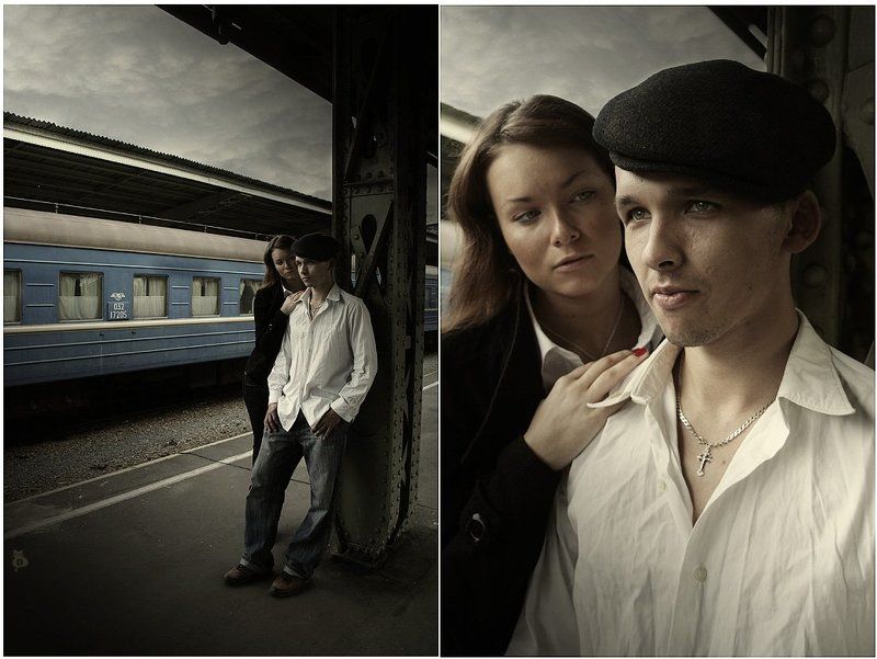 мужчина, девушка, решение, перрон, вокзал Он все решил... фото превью