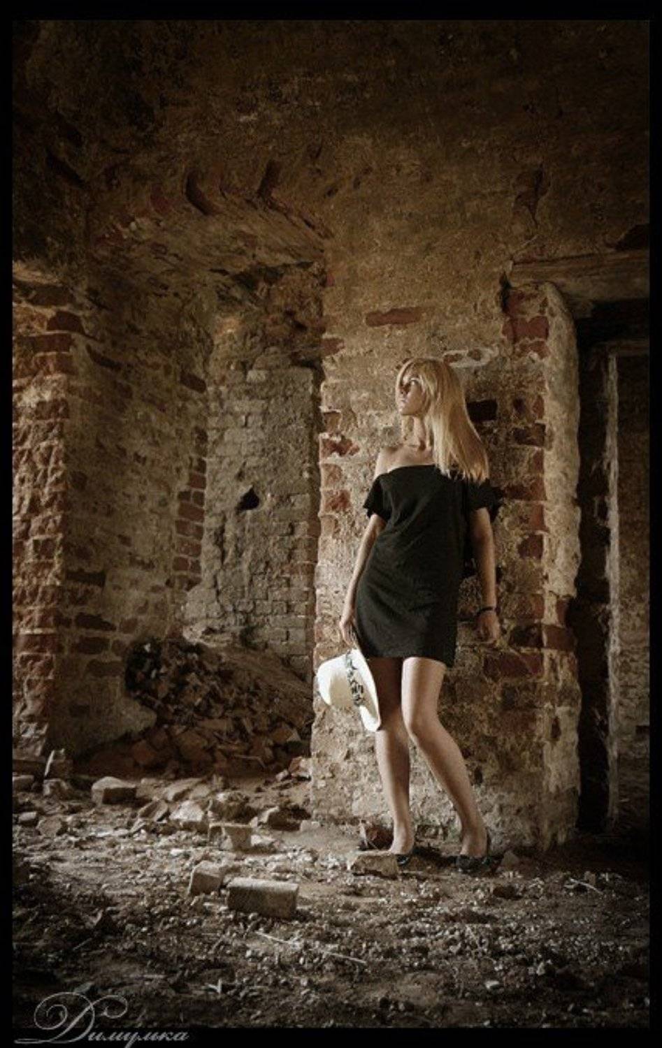 девушка, церковь, развалины, Димулька