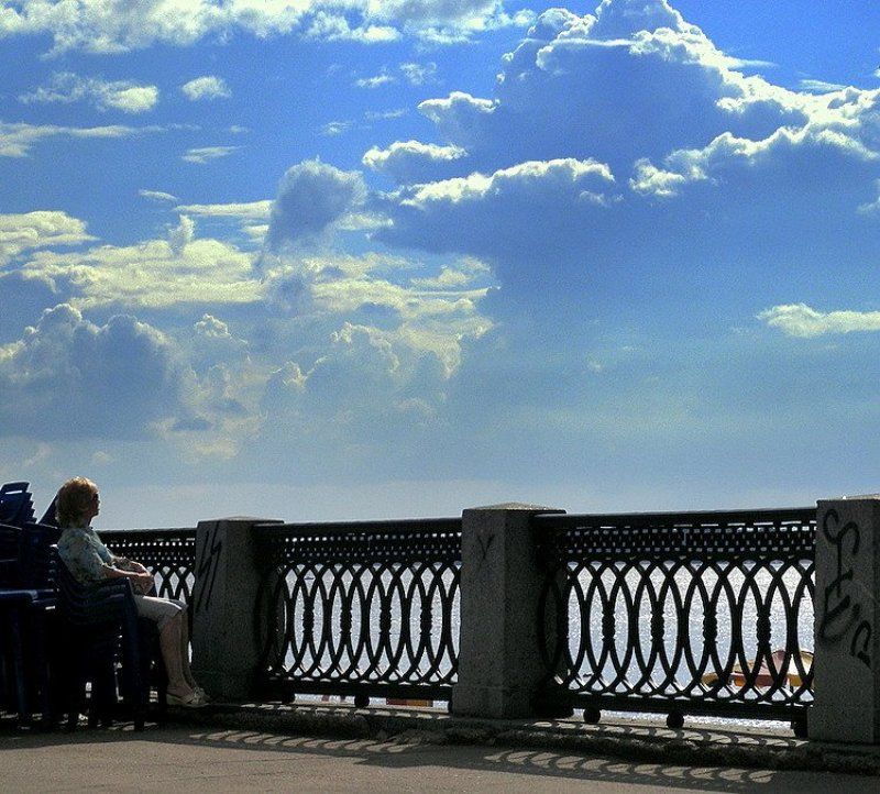 небо, облака, самара, волга, мечты, мечтательница, набережная мечты фото превью