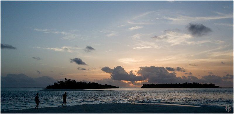 мальдивы острова люди закат Мальдивы, закат ... фото превью