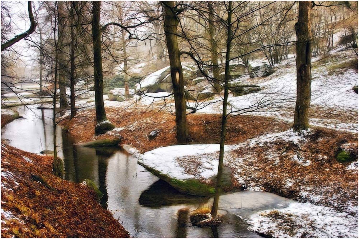 пейзаж, природа, река, скалы, Александр Батурский